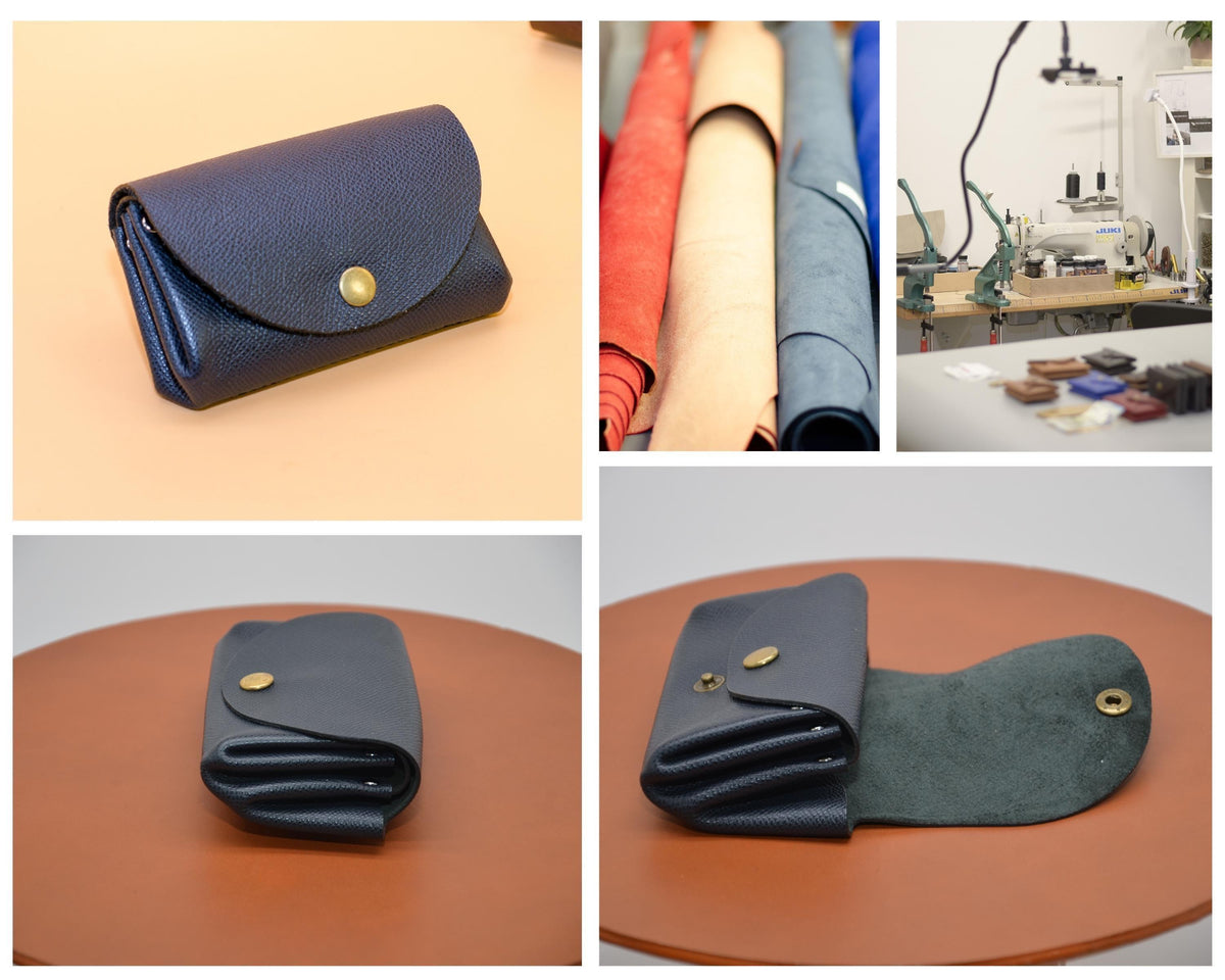 Portafoglio da donna in vera pelle color antracite – Portamonete minimalista | KATAAB